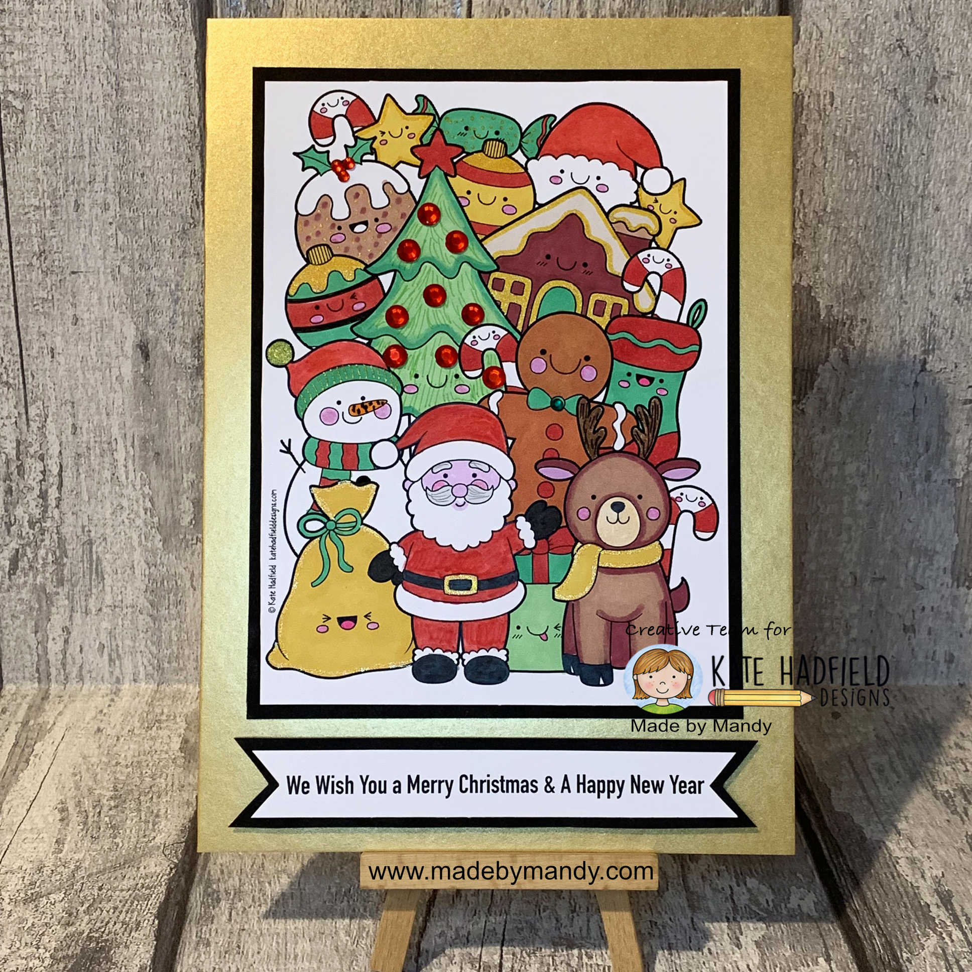 Kawaii Christmas Colouring Page by Made By Mandy Kawaii Christmas Colouring Page